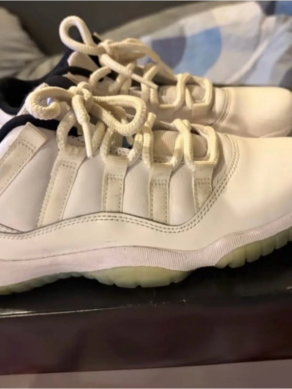 Jordan Kids White Low-Top Sneakers with Black Collar